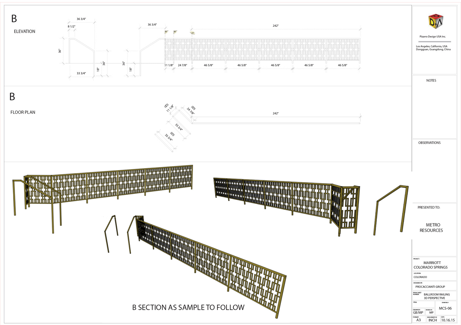 Ballroom Railing Screen